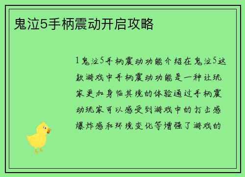 鬼泣5手柄震动开启攻略